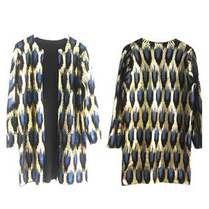 Peacock knitted long cardigan